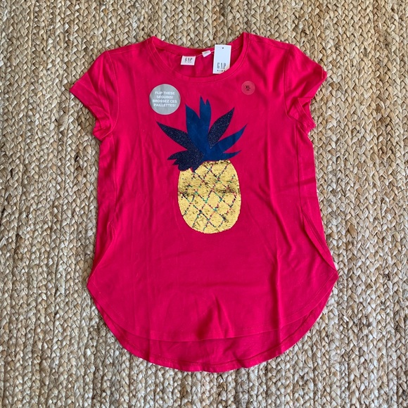 Gap Pineapple Flip Sequin T-Shirt - Picture 1 of 2